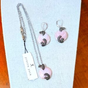 Judith Jack Sterling Silver & Natural Stone Necklace & Earrings